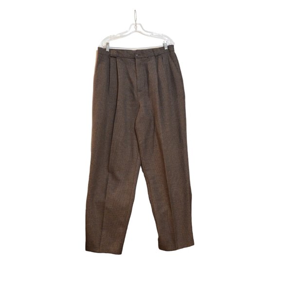 SS Ship 'n Shore (R) USA Brown Plaid Polyester/Rayon Dress/Suit Pants 18 - Picture 3 of 6